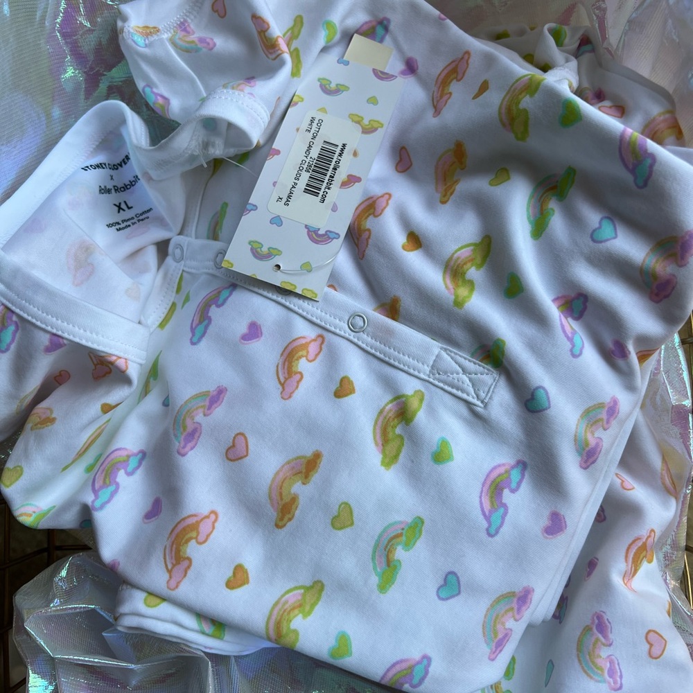 Roberta Roller Rabbit x Stoney Clover Lane Rainbow pajamas XL